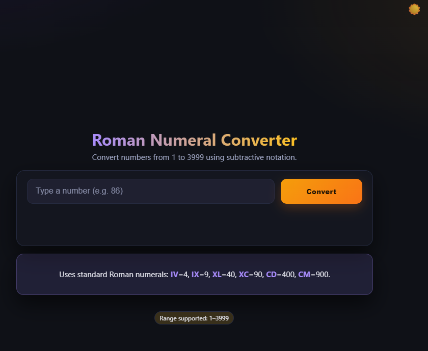Anteprima Roman Numeral Converter