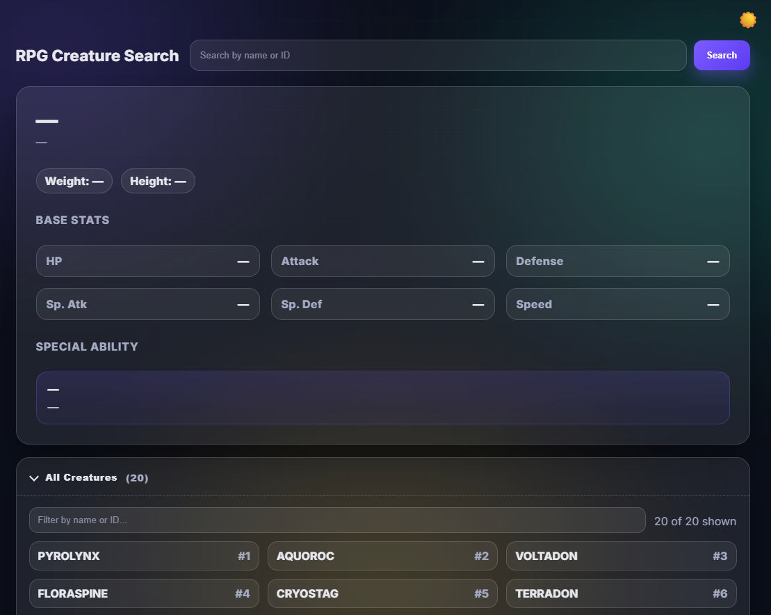 Anteprima RPG Creature Search