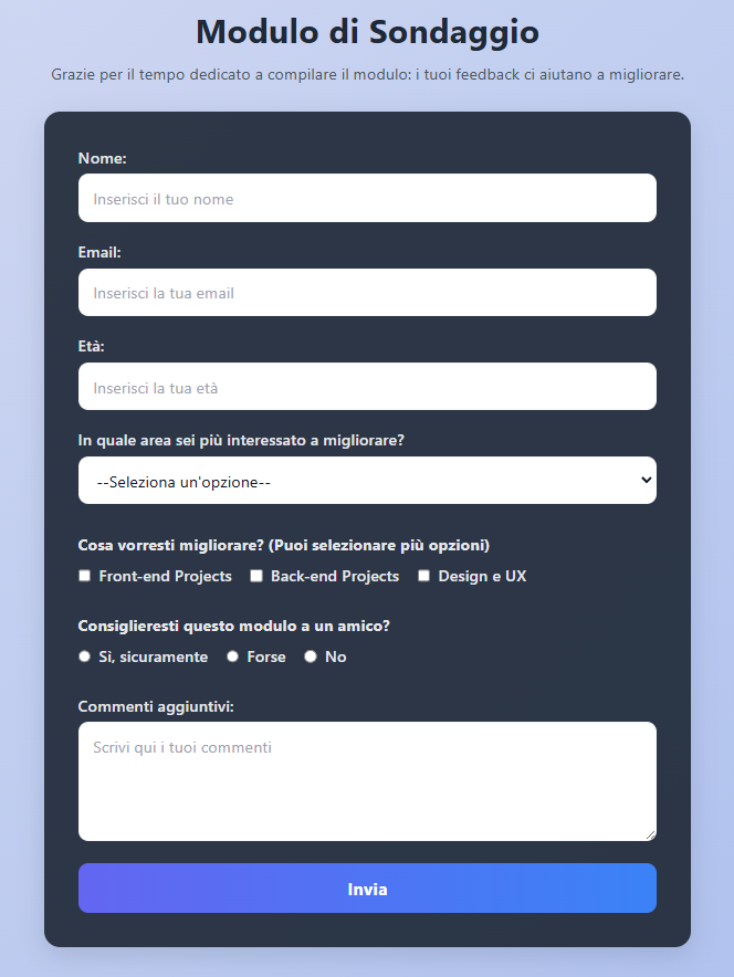 Anteprima Survey Form