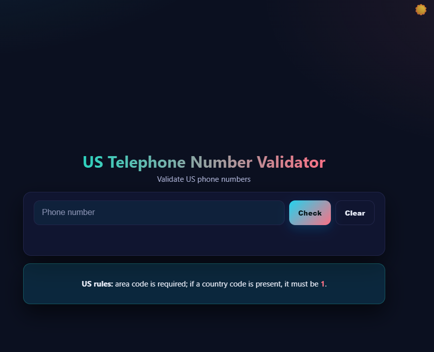Anteprima Telephone Number Validator